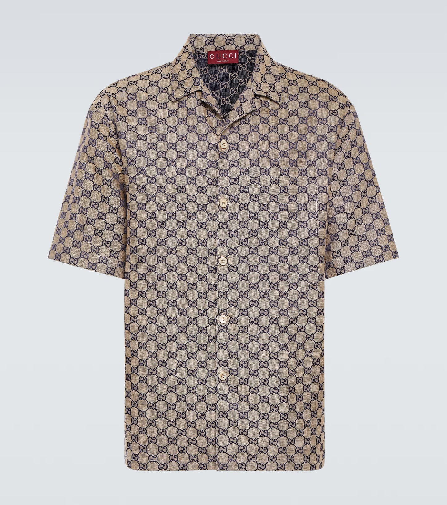 GUCCI - CHEMISE GG en lin mélangé beige