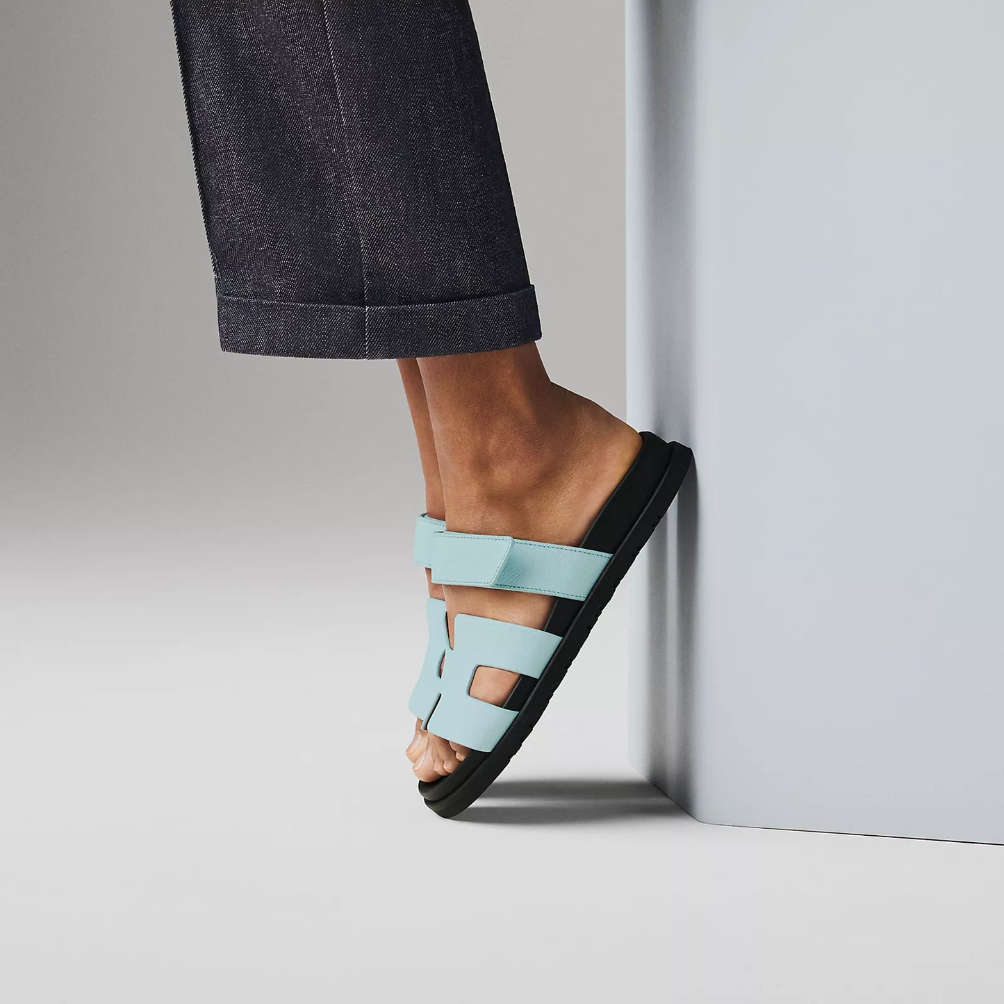 Hermès - Sandales Chypre Bleu Brume