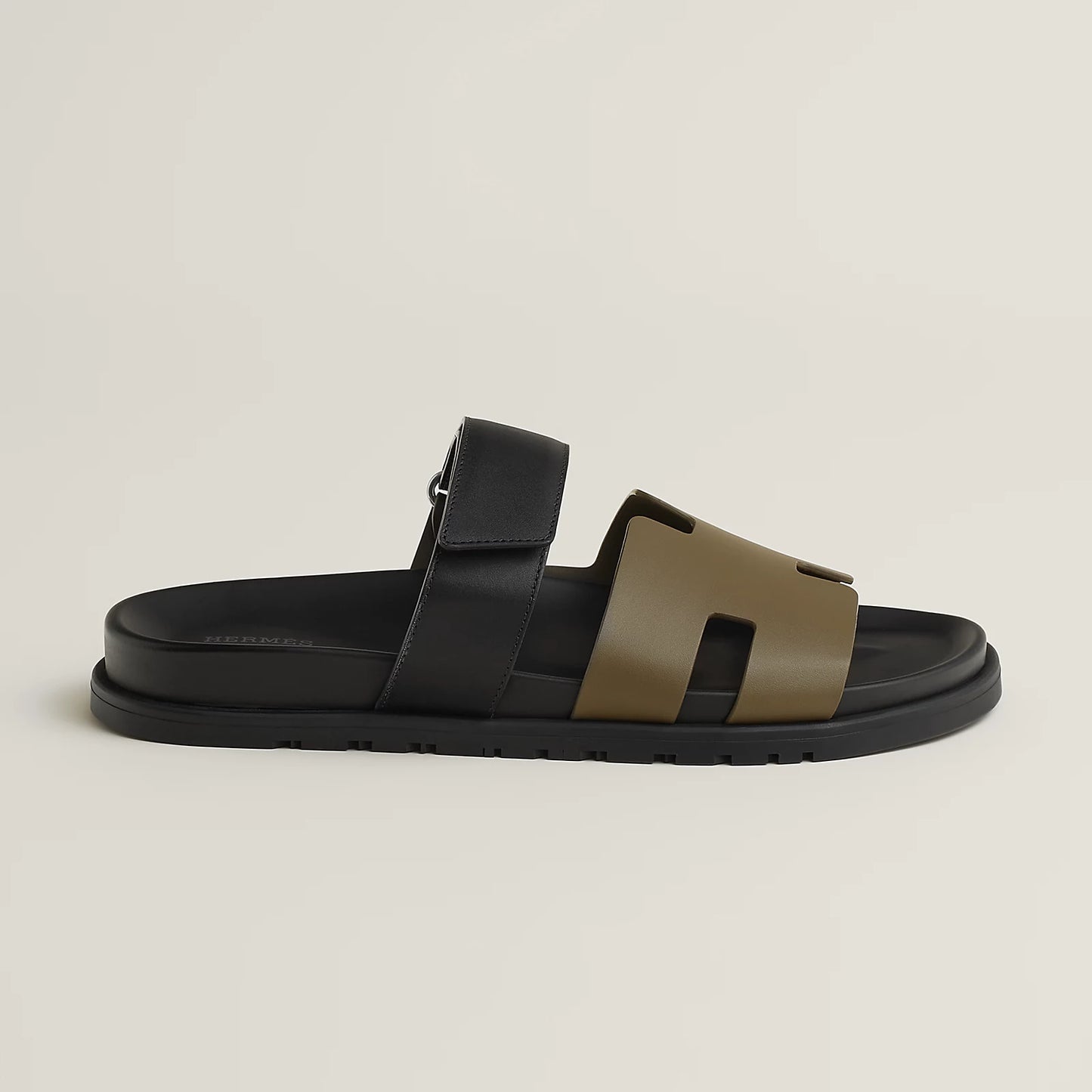 Hermès - Sandales Chypre Vert Toundra / Noir