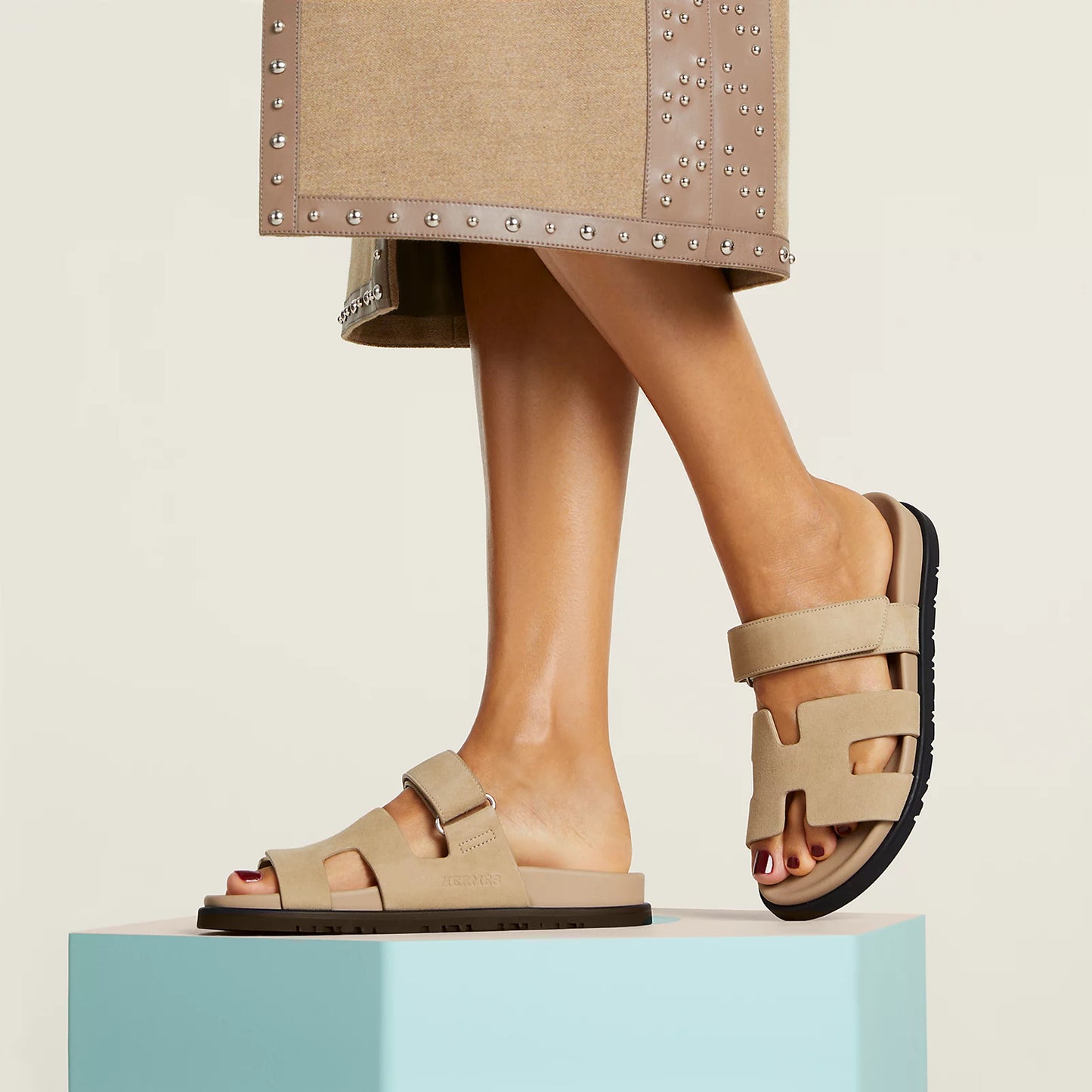 Hermès - Sandales Chypre Beige Lin