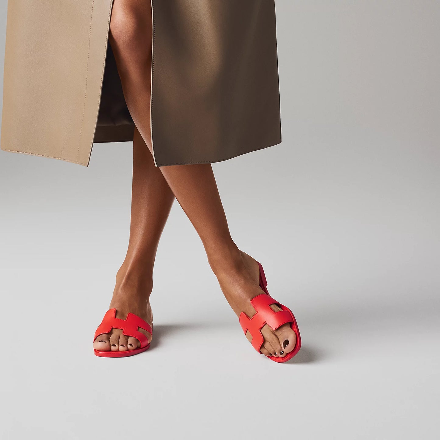 Hermès - Sandales Oran Rouge Grenadine