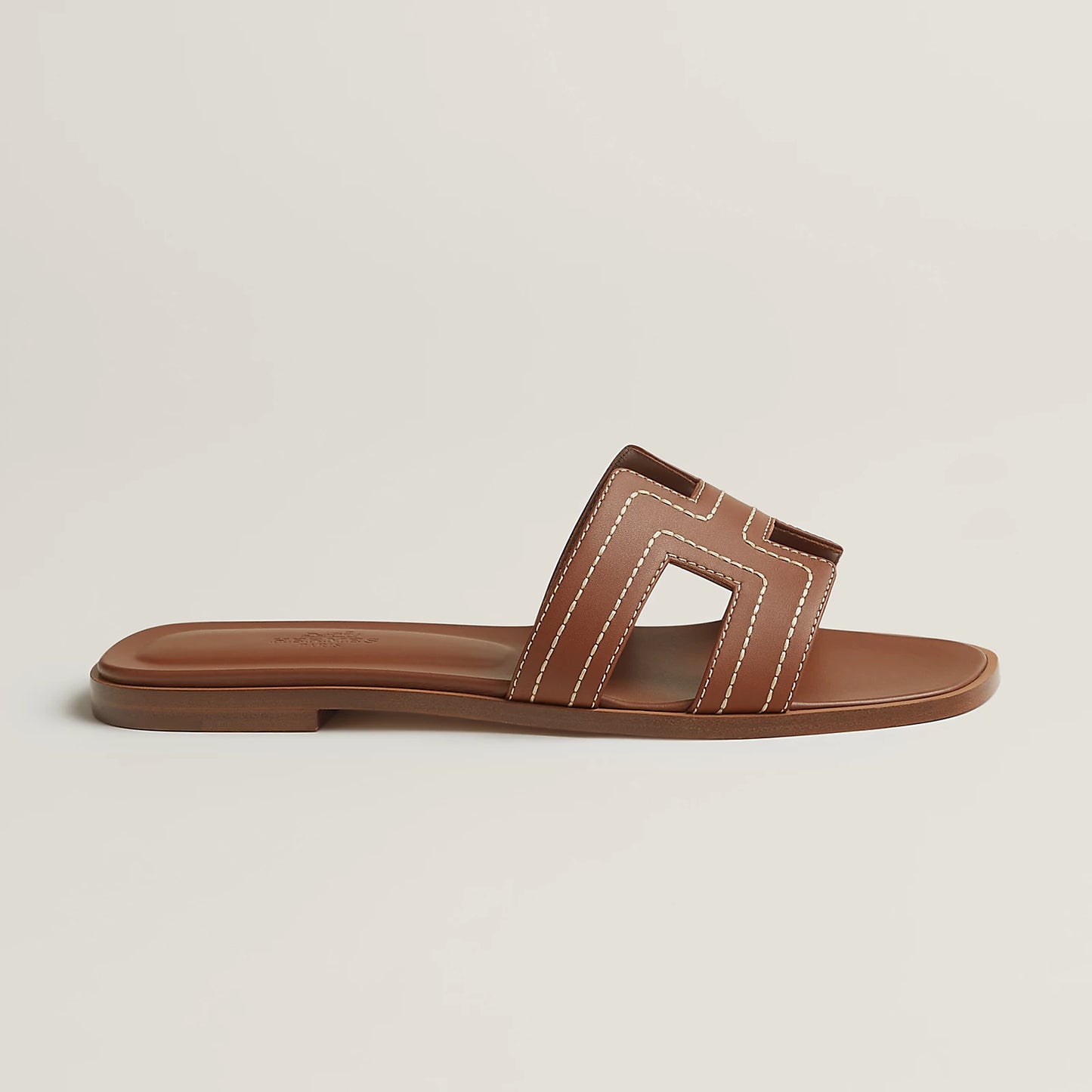 Hermès - Sandales Oran Gold brodé