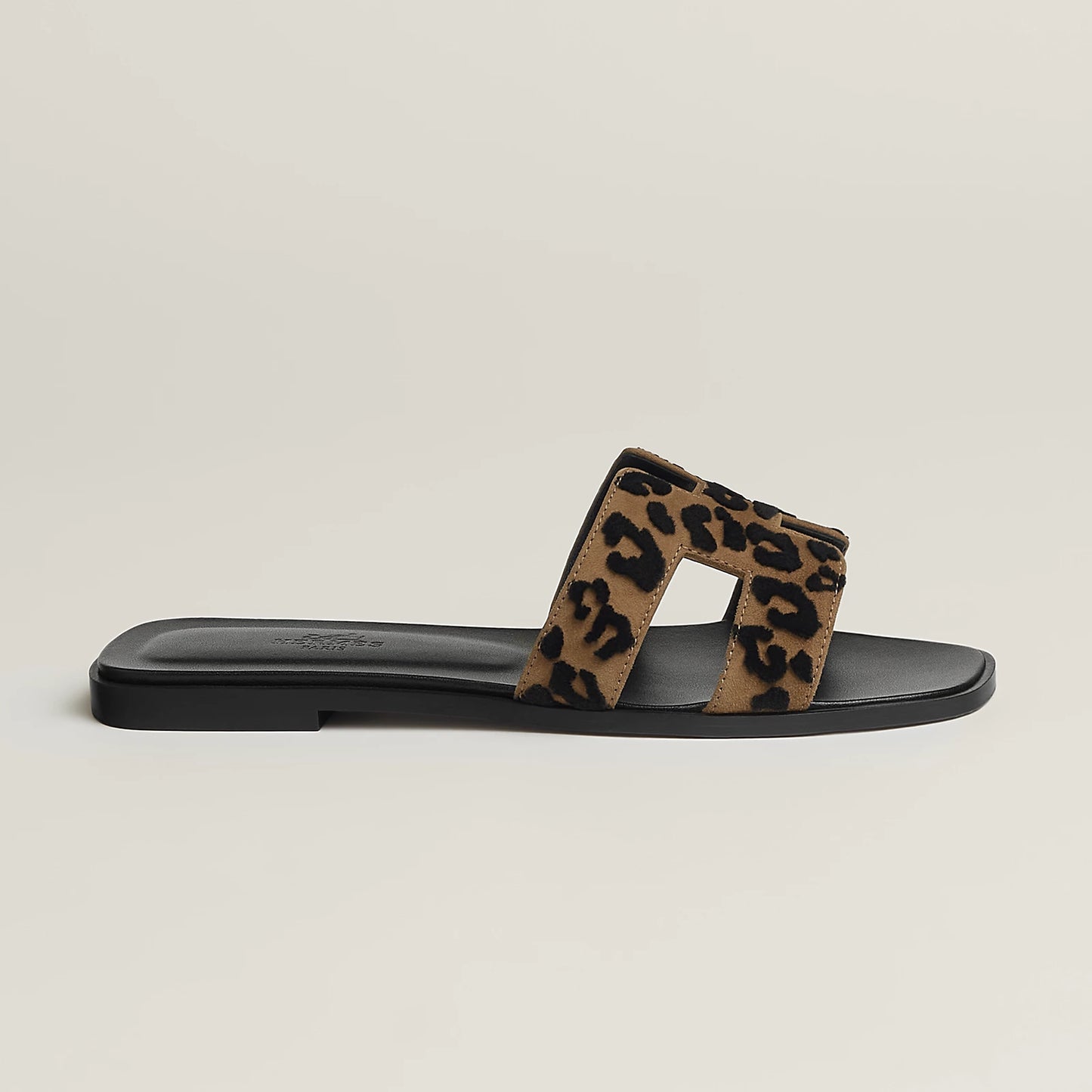 Hermès - Sandales Oran Brun Fumé / Noir