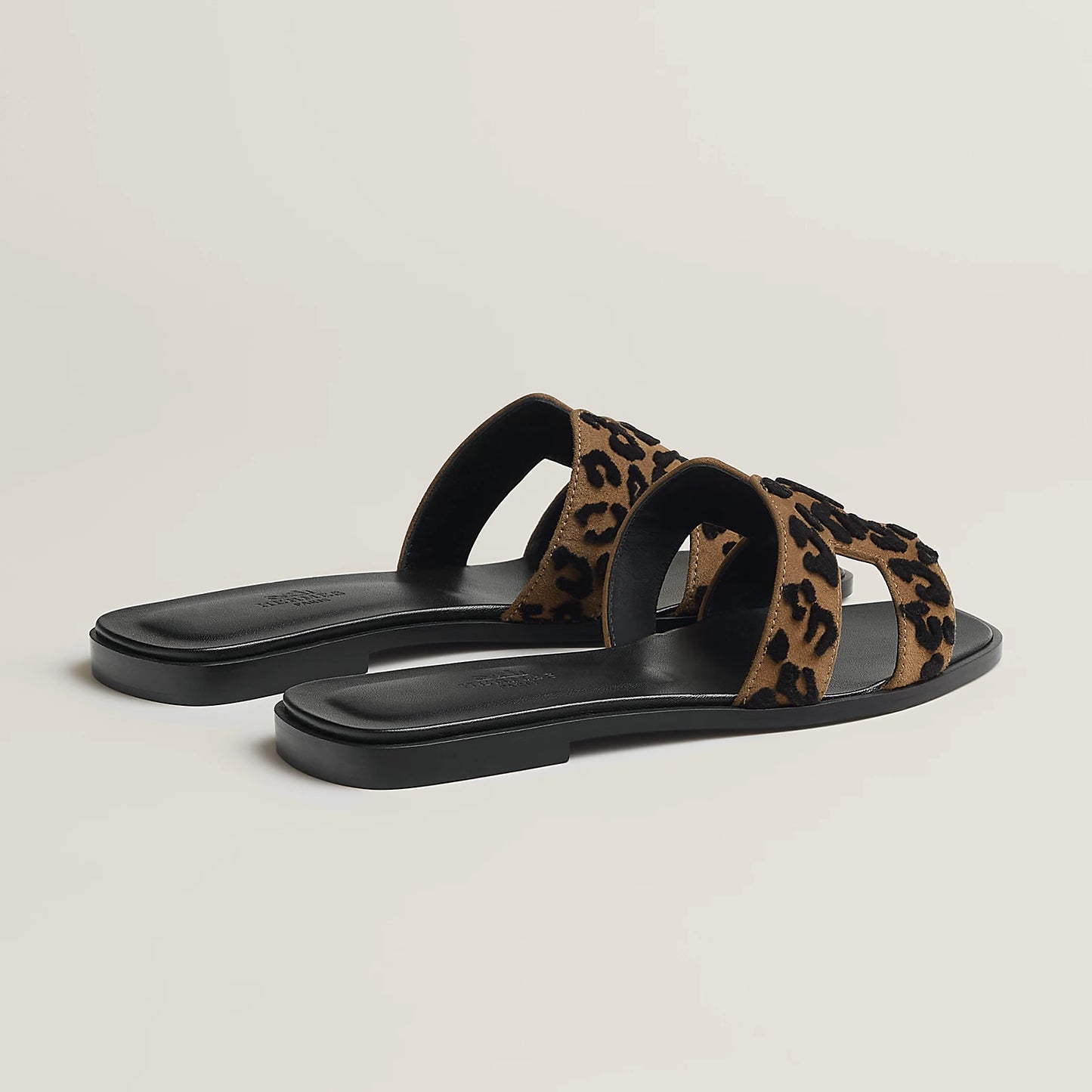 Hermès - Sandales Oran Brun Fumé / Noir