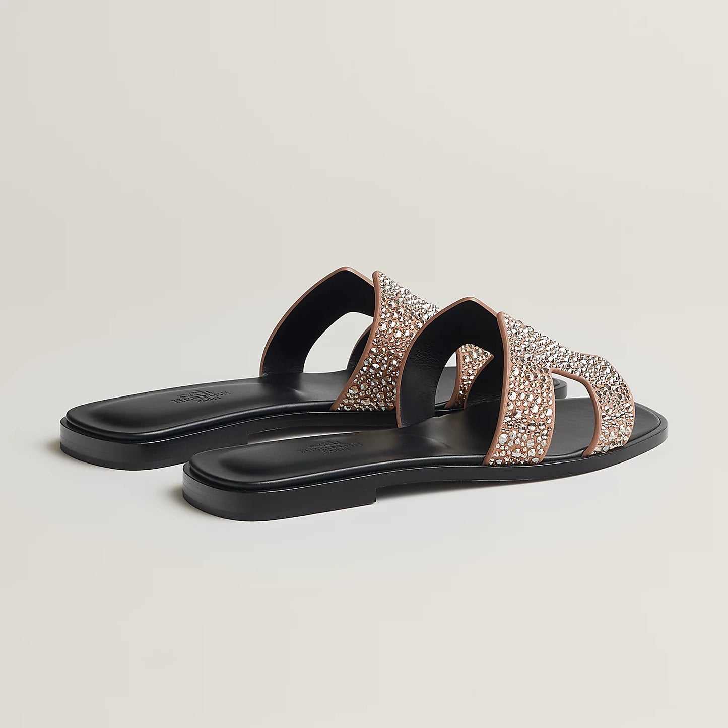 Hermès - Sandales Oran Clair avec Strass