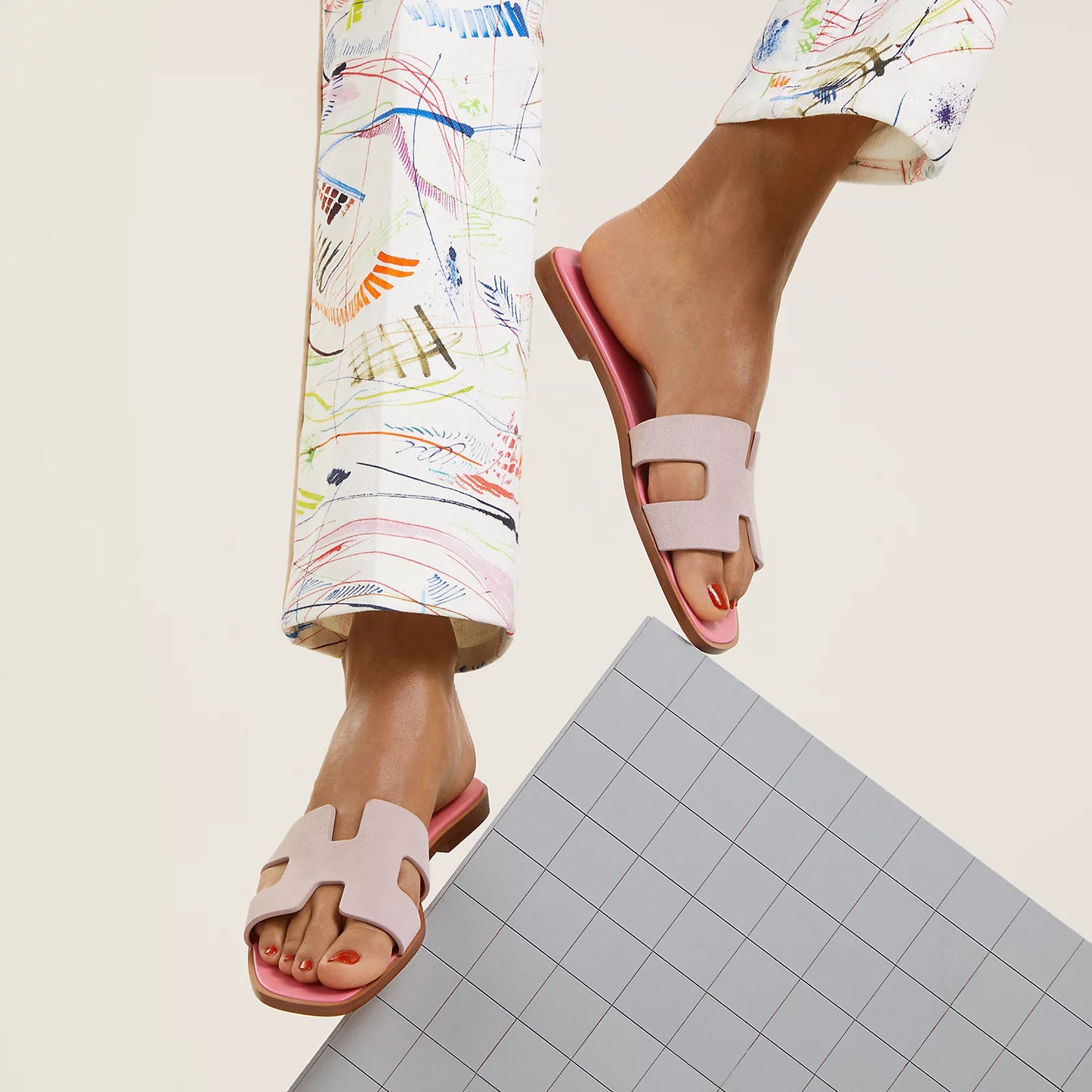 Hermès - Sandales Oran Rose Porcelaine