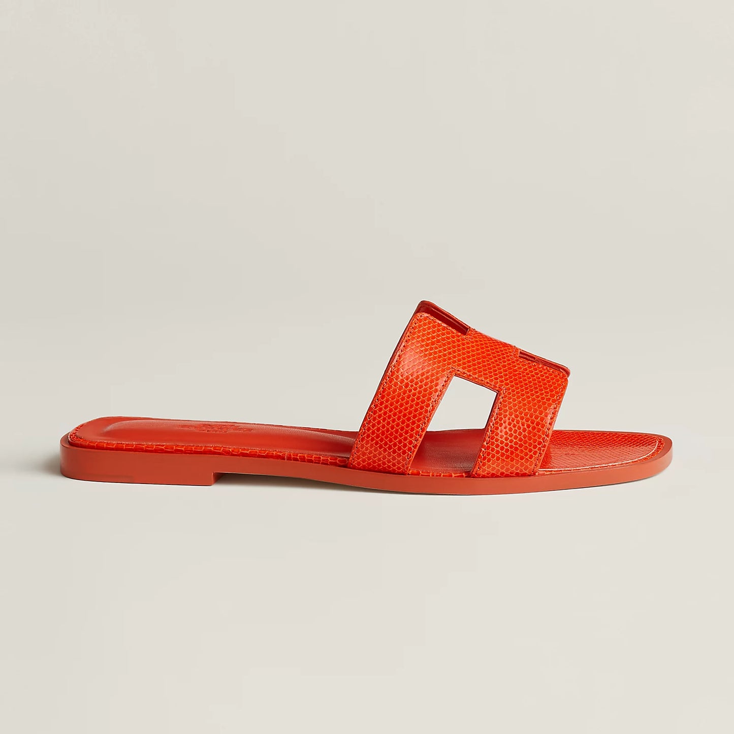 Hermès - Sandales Oran Orange Synthétique en Lézard