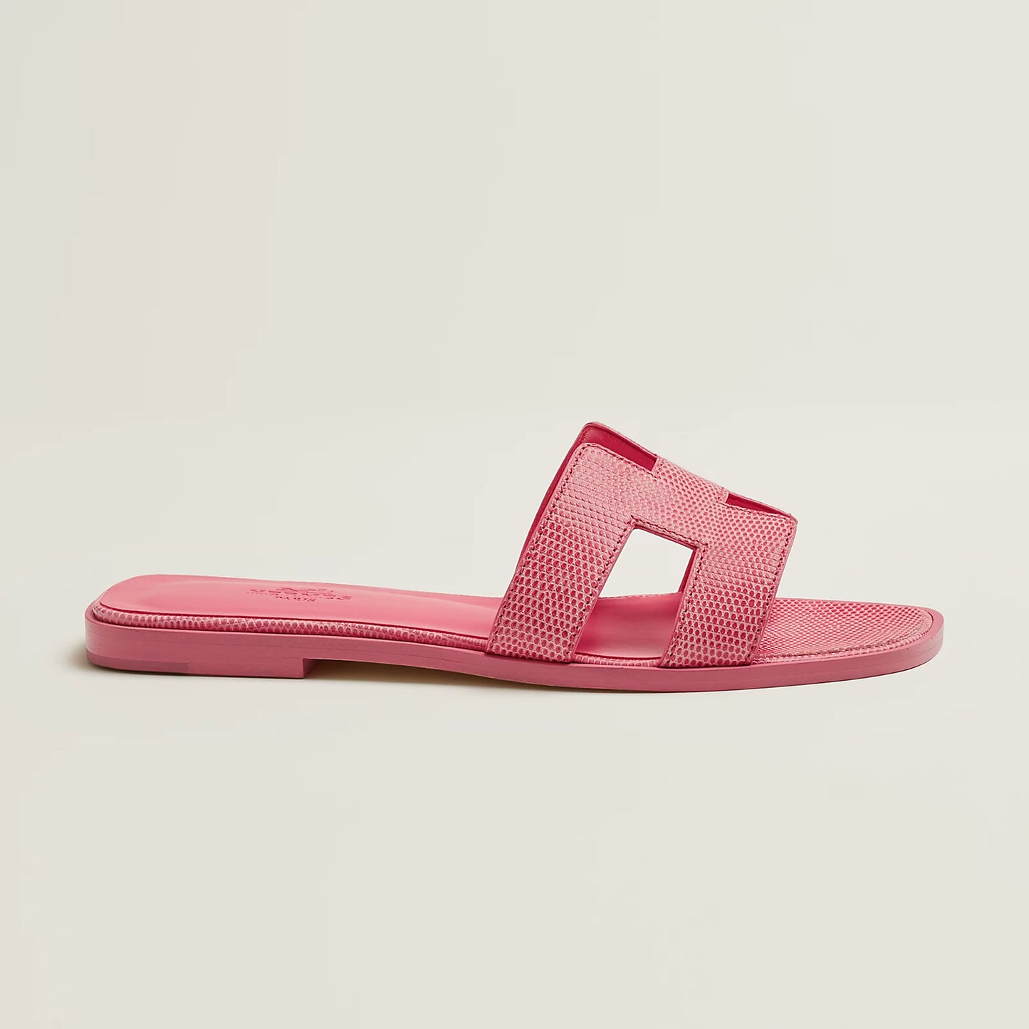 Hermès - Sandales Oran Rose Jaipur en Lézard
