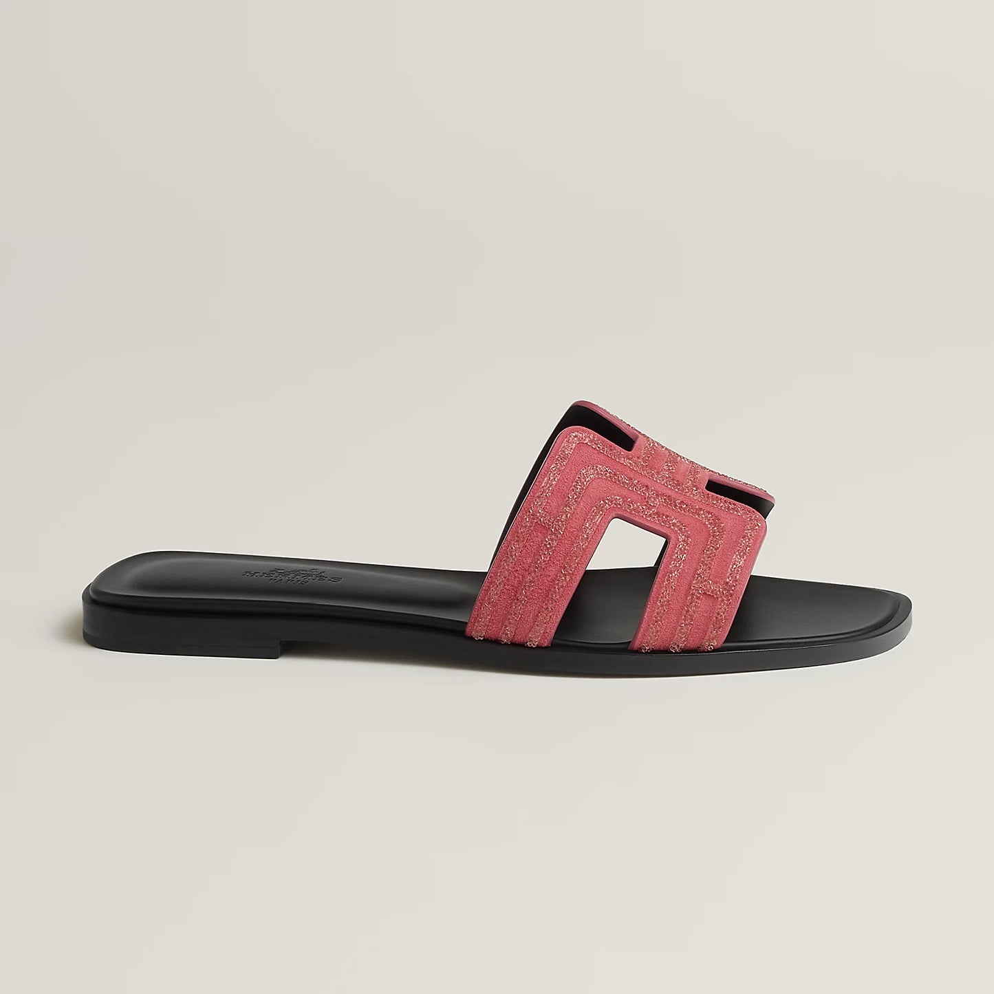 Hermès - Sandales Oran Rose Amarante avec Strass