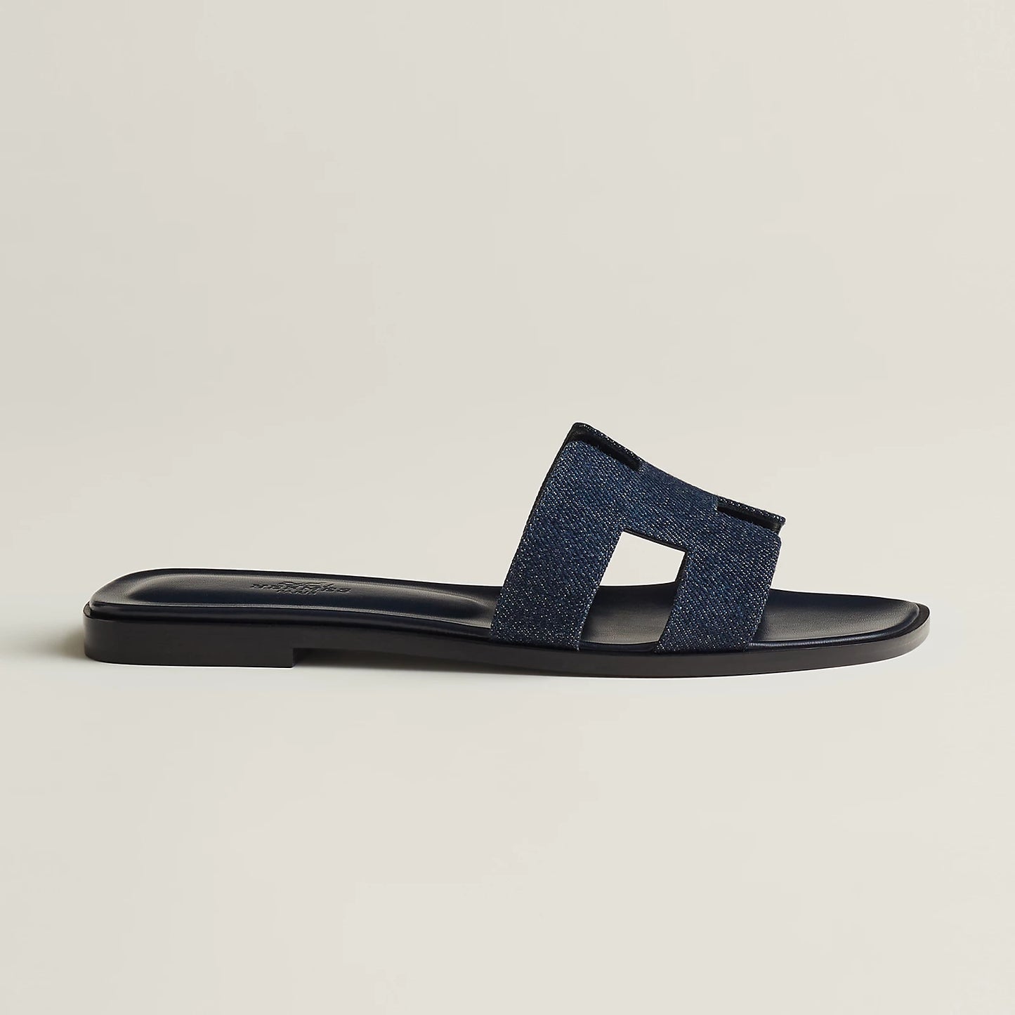 Hermès - Sandales Oran Bleu Brut en Denim