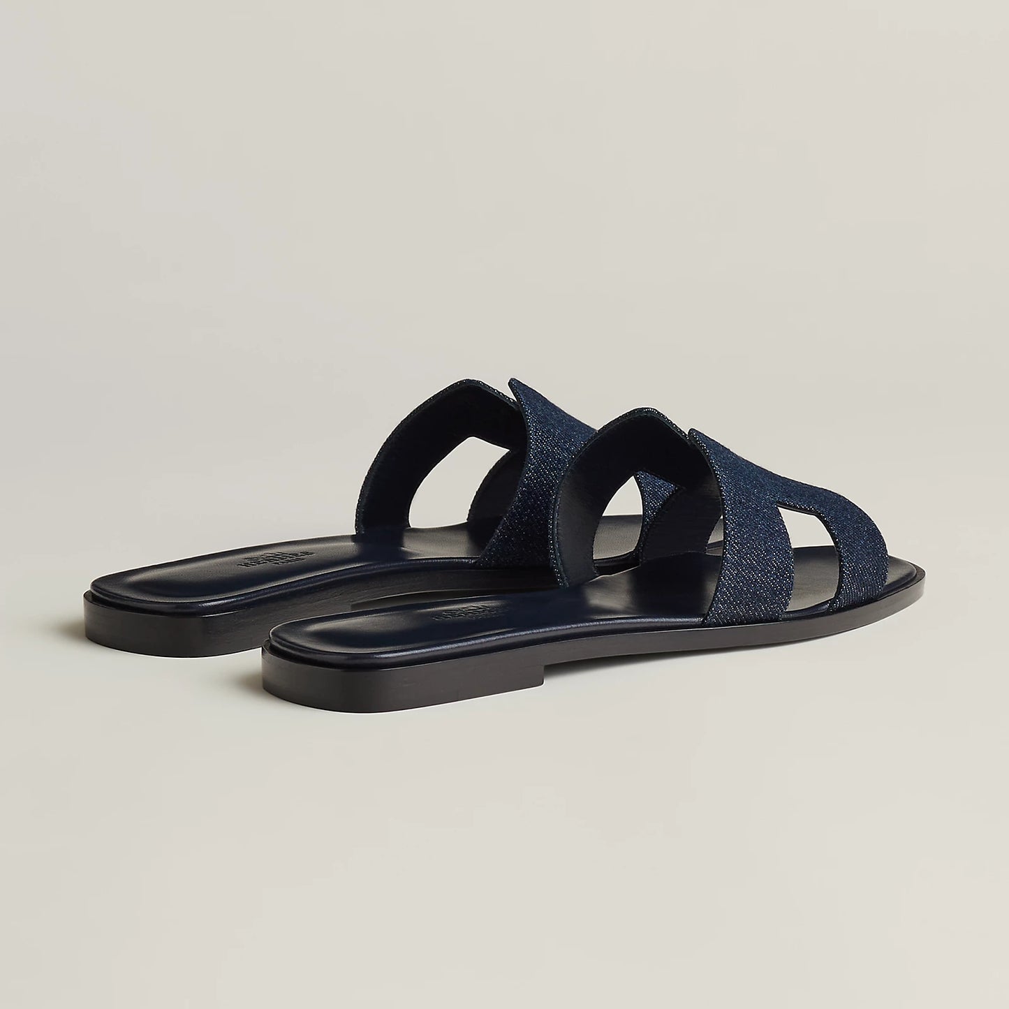 Hermès - Sandales Oran Bleu Brut en Denim