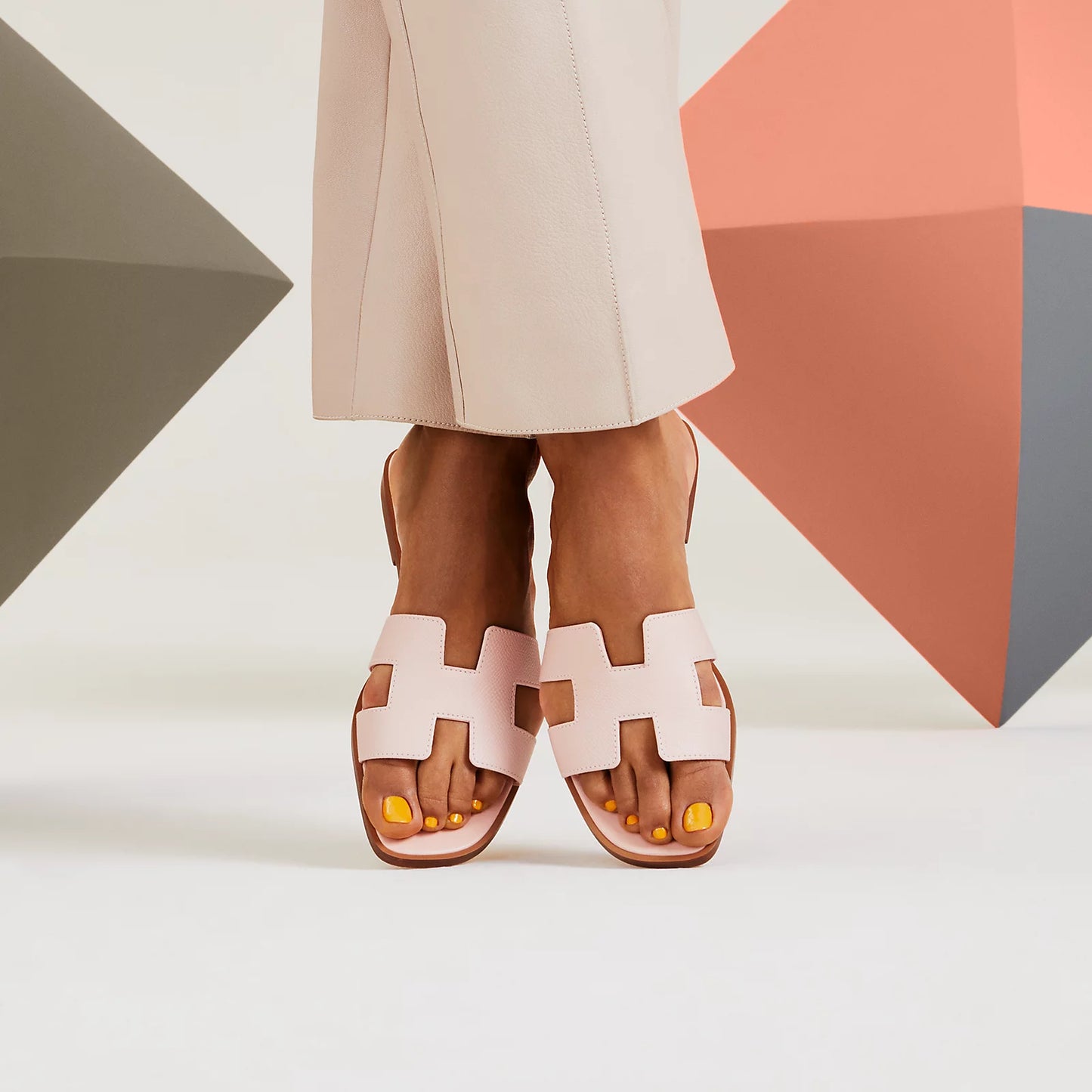Hermès - Sandales Oran Rose Pâle