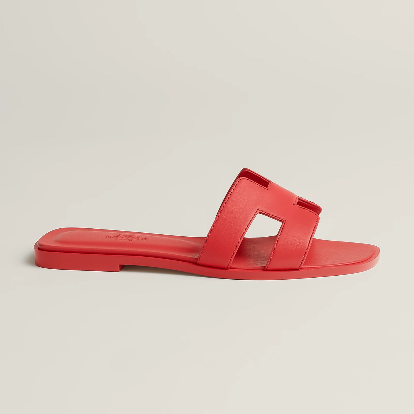 Hermès - Sandales Oran Rose Vermillon