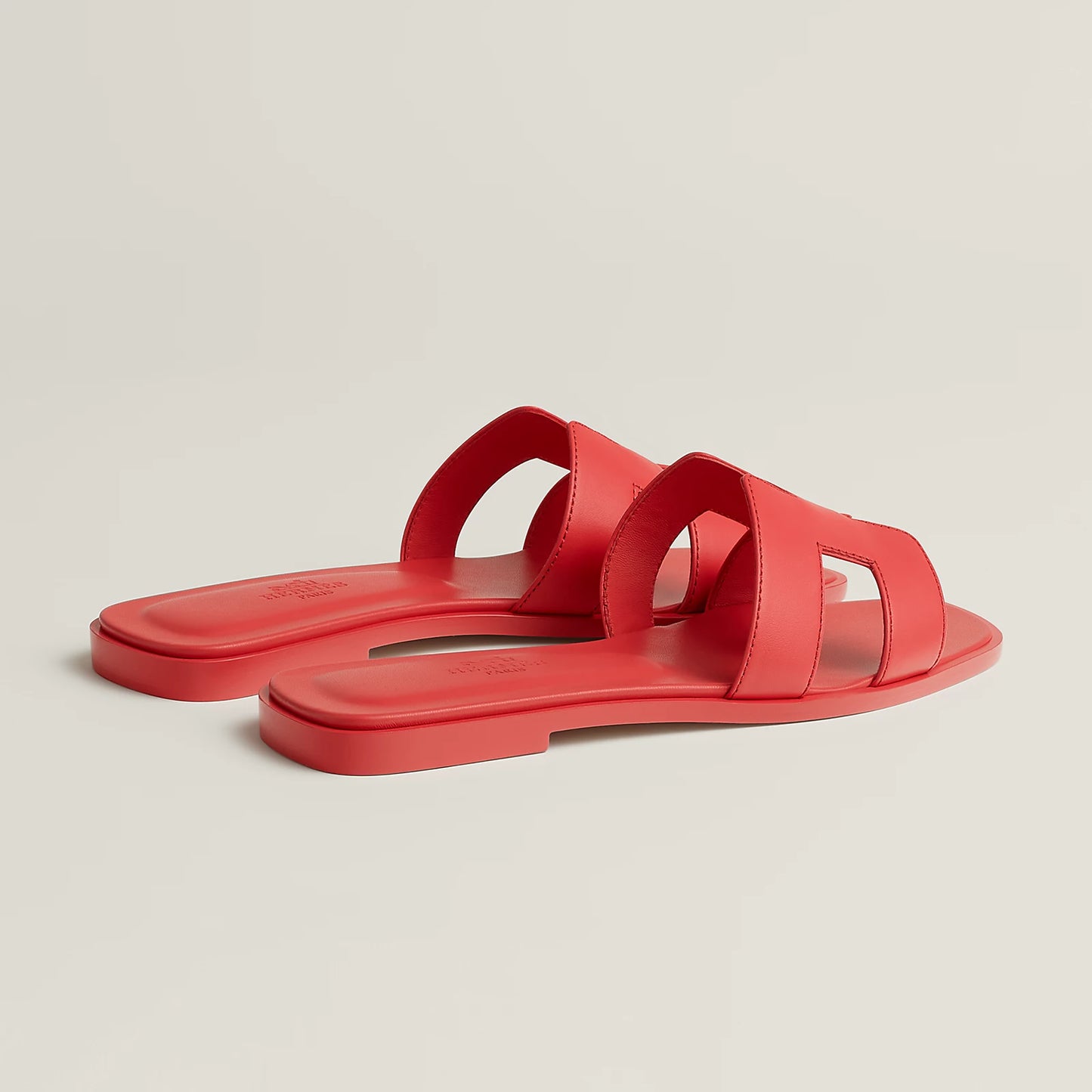 Hermès - Sandales Oran Rose Vermillon