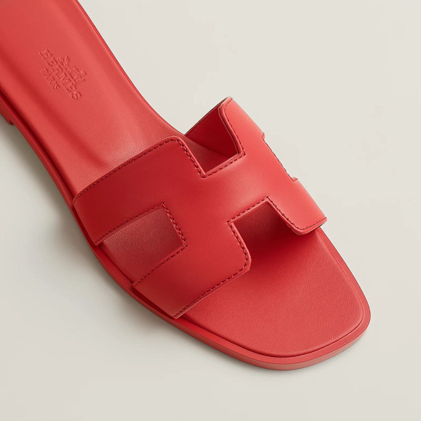 Hermès - Sandales Oran Rose Vermillon