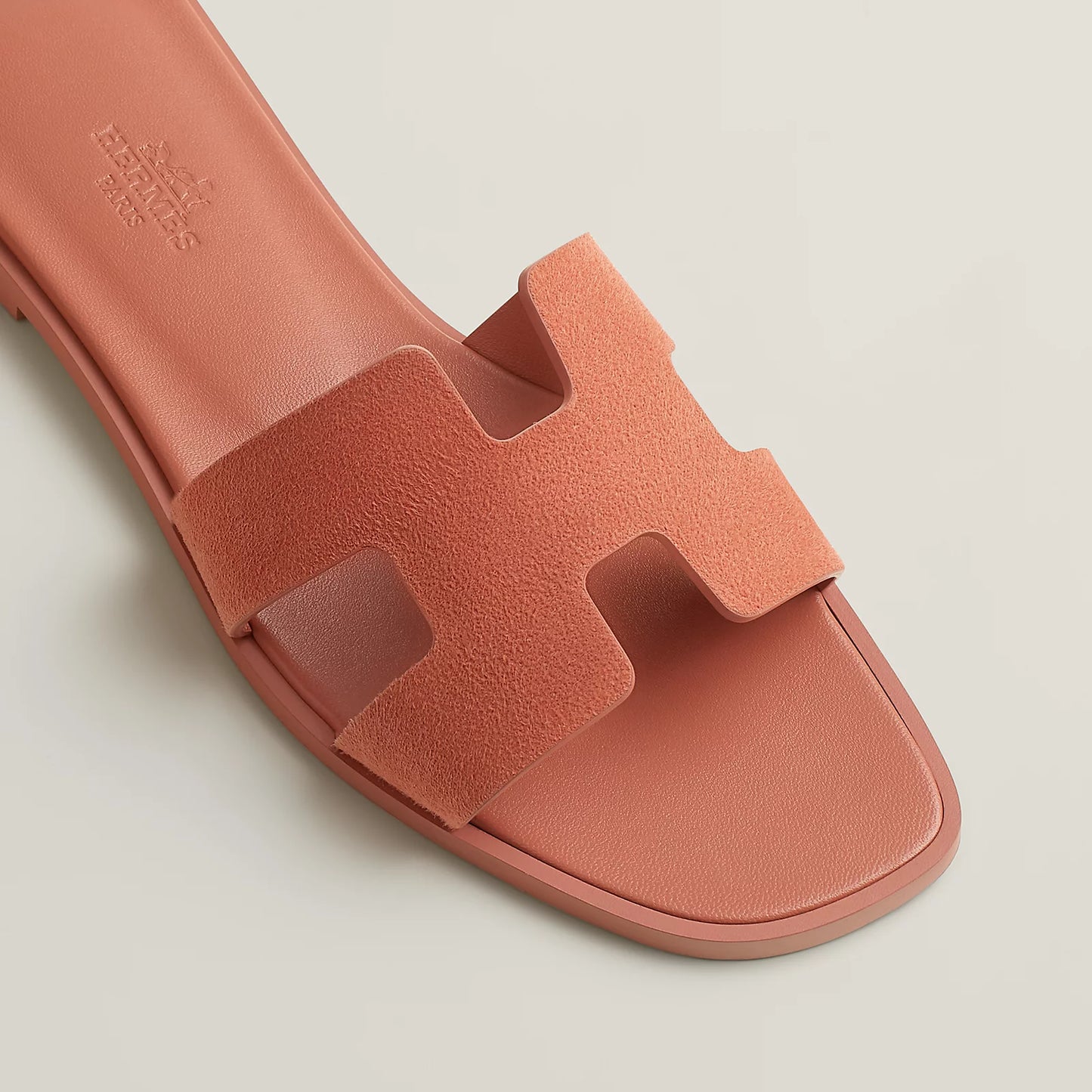 Hermès - Sandales Oran Rose Bubinga