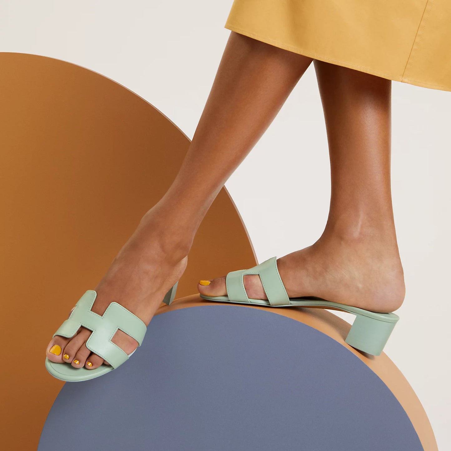 Hermès - Sandales Oasis Vert D'eau