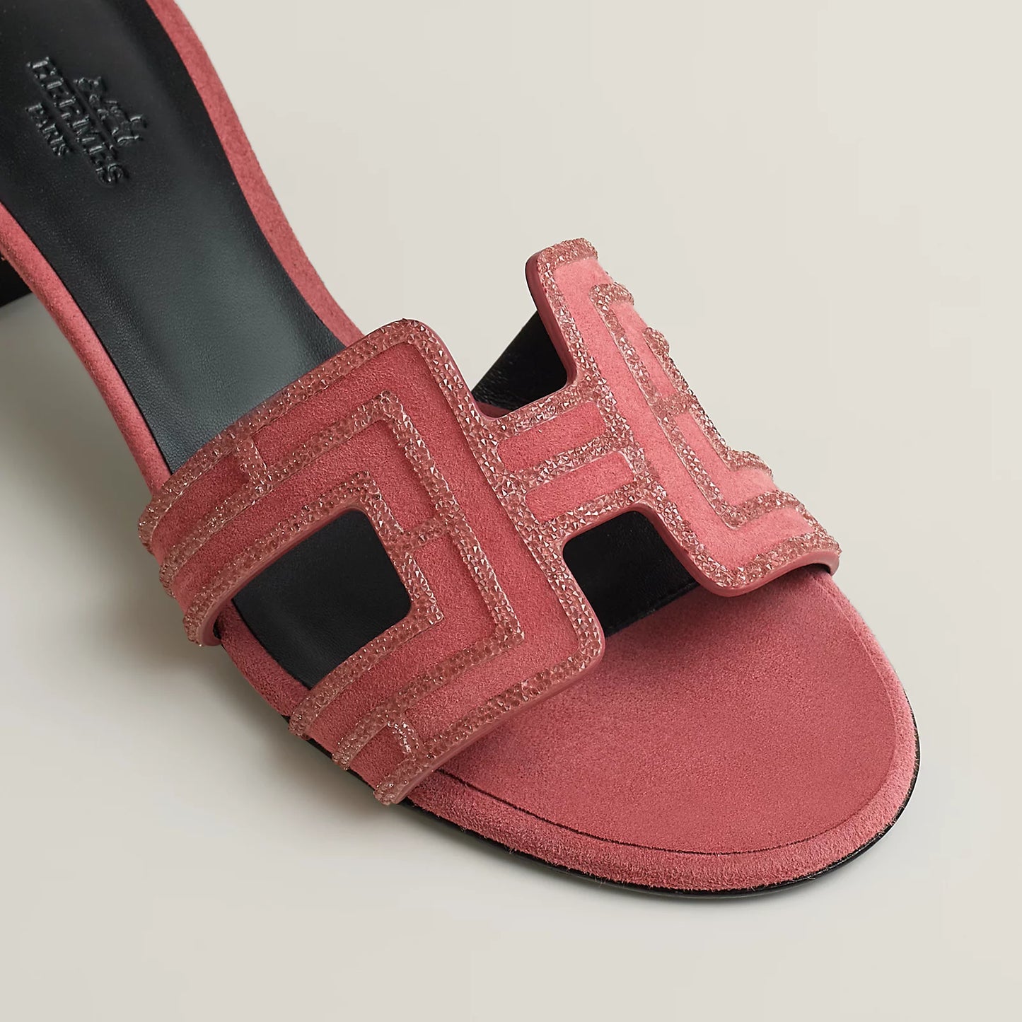 Hermès - Sandales Oasis Rose Amarante avec Strass