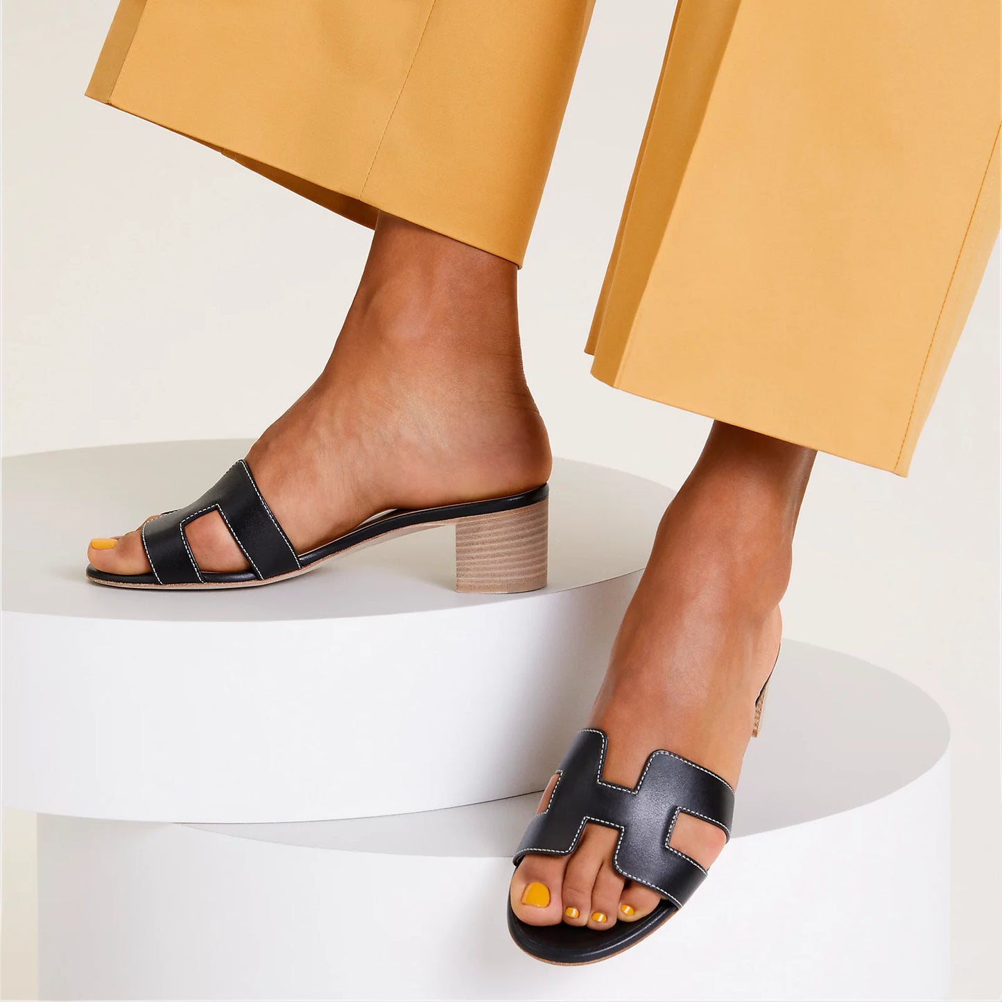 Hermès - Sandales Oasis Noir / Natural