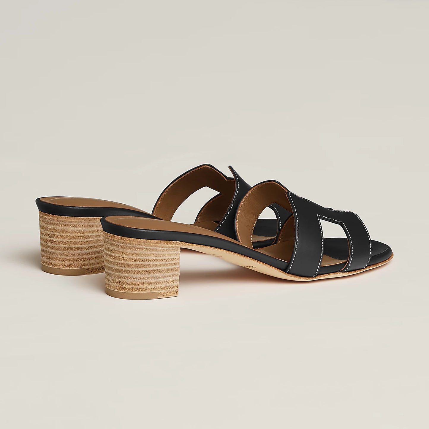 Hermès - Sandales Oasis Noir / Natural