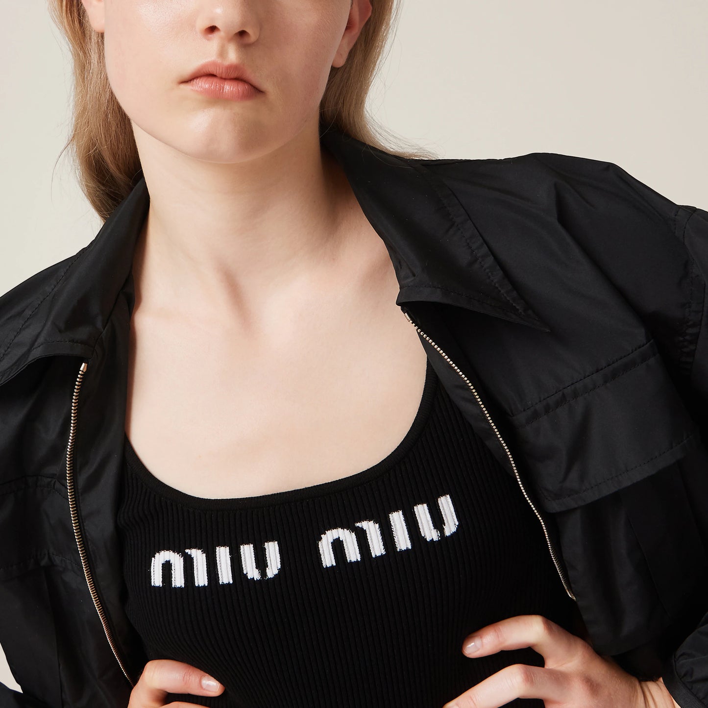 Miu Miu - Débardeur en Viscose Noir
