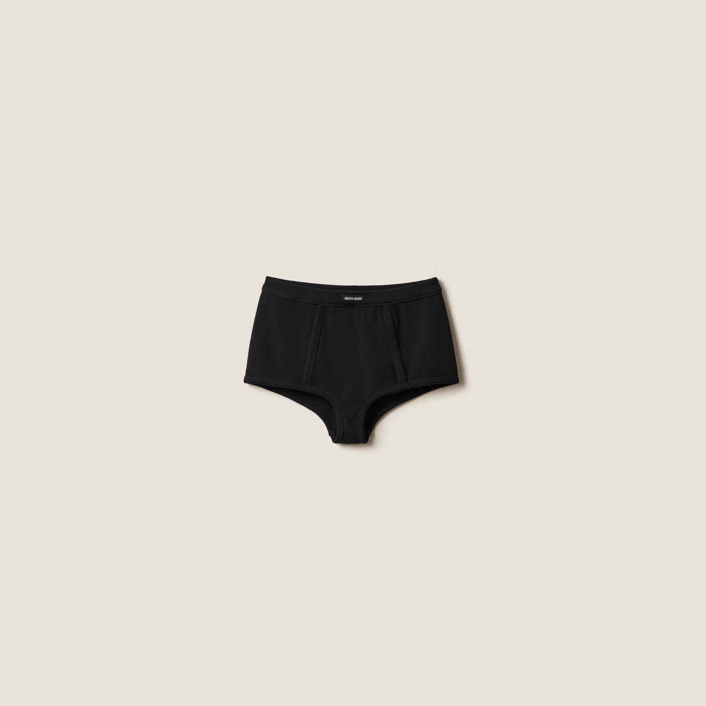 Miu Miu - Boxer en maille côtelée Noir