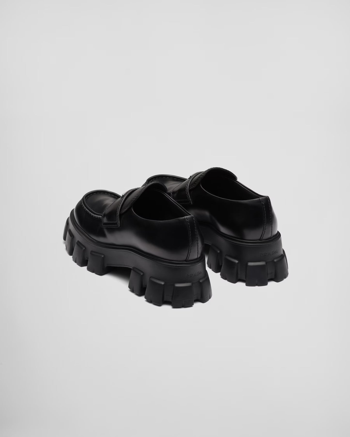 Prada - Mocassins Monolith en cuir brossé Noir