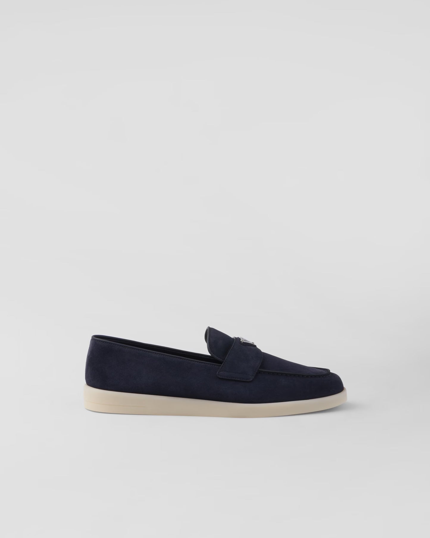 Prada - Mocassins en veau velours Bleu