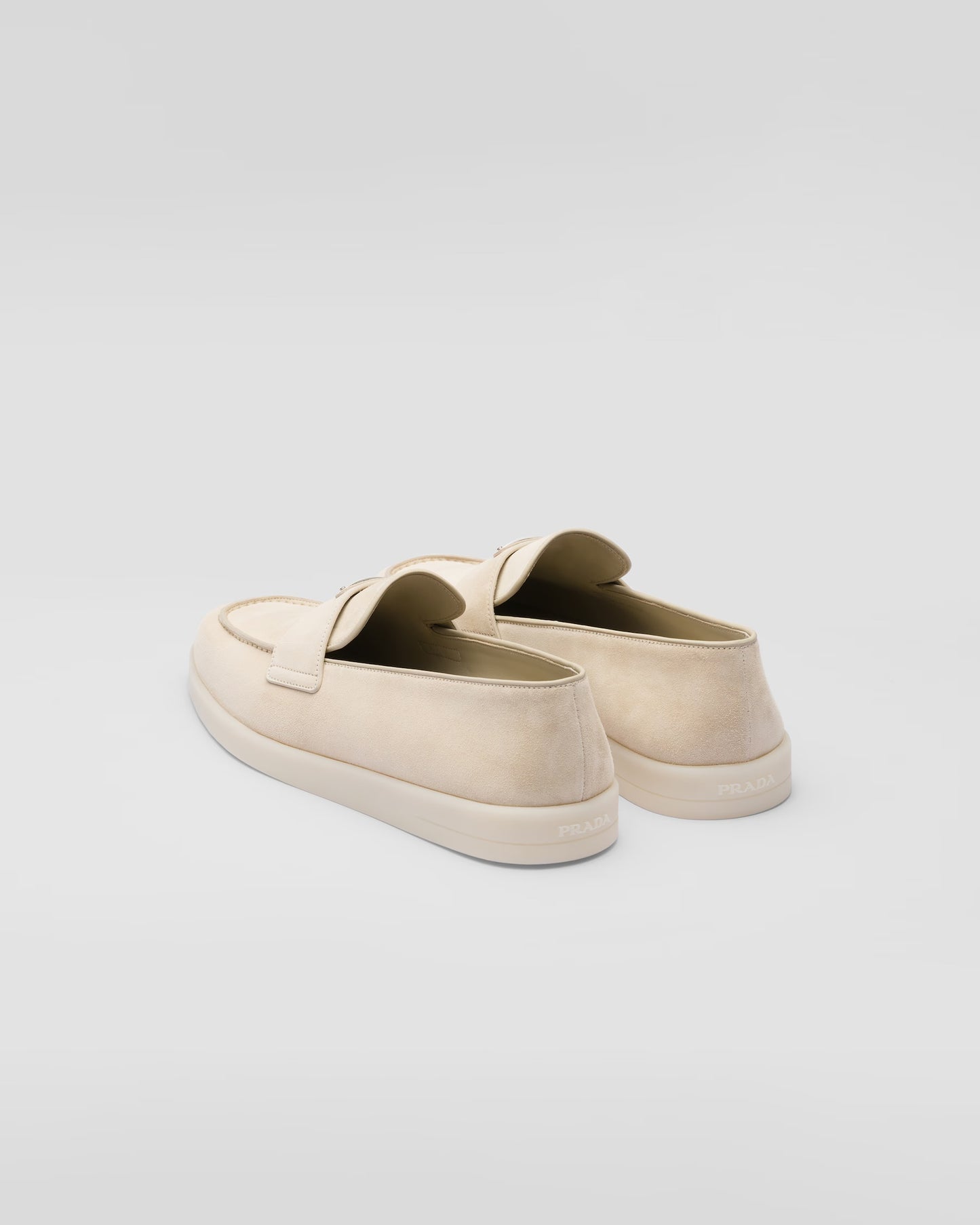 Prada - Mocassins en veau velours Beige Désert