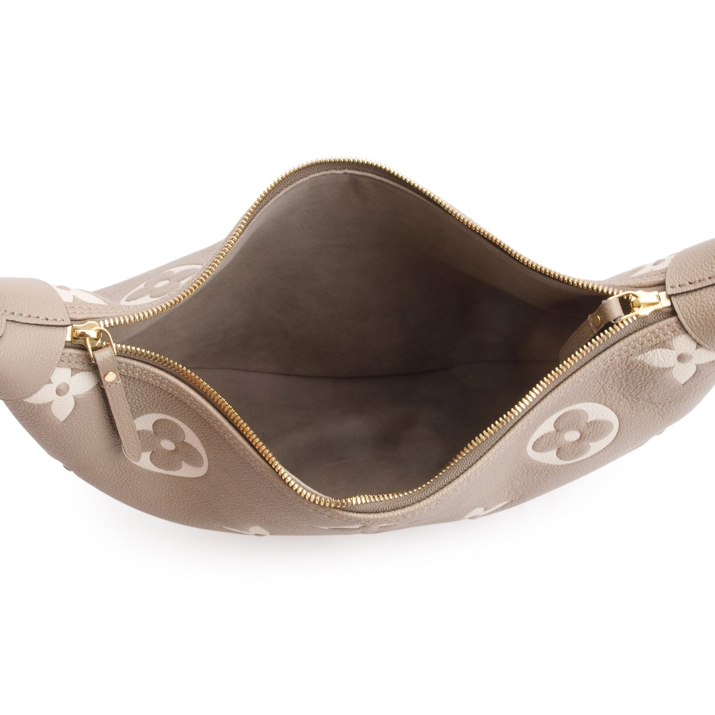 Louis Vuitton 2024 Dove Grey/Creme Bicolor Monogram Empreinte Leather Loop Hobo Bag w/ Straps & Receipt