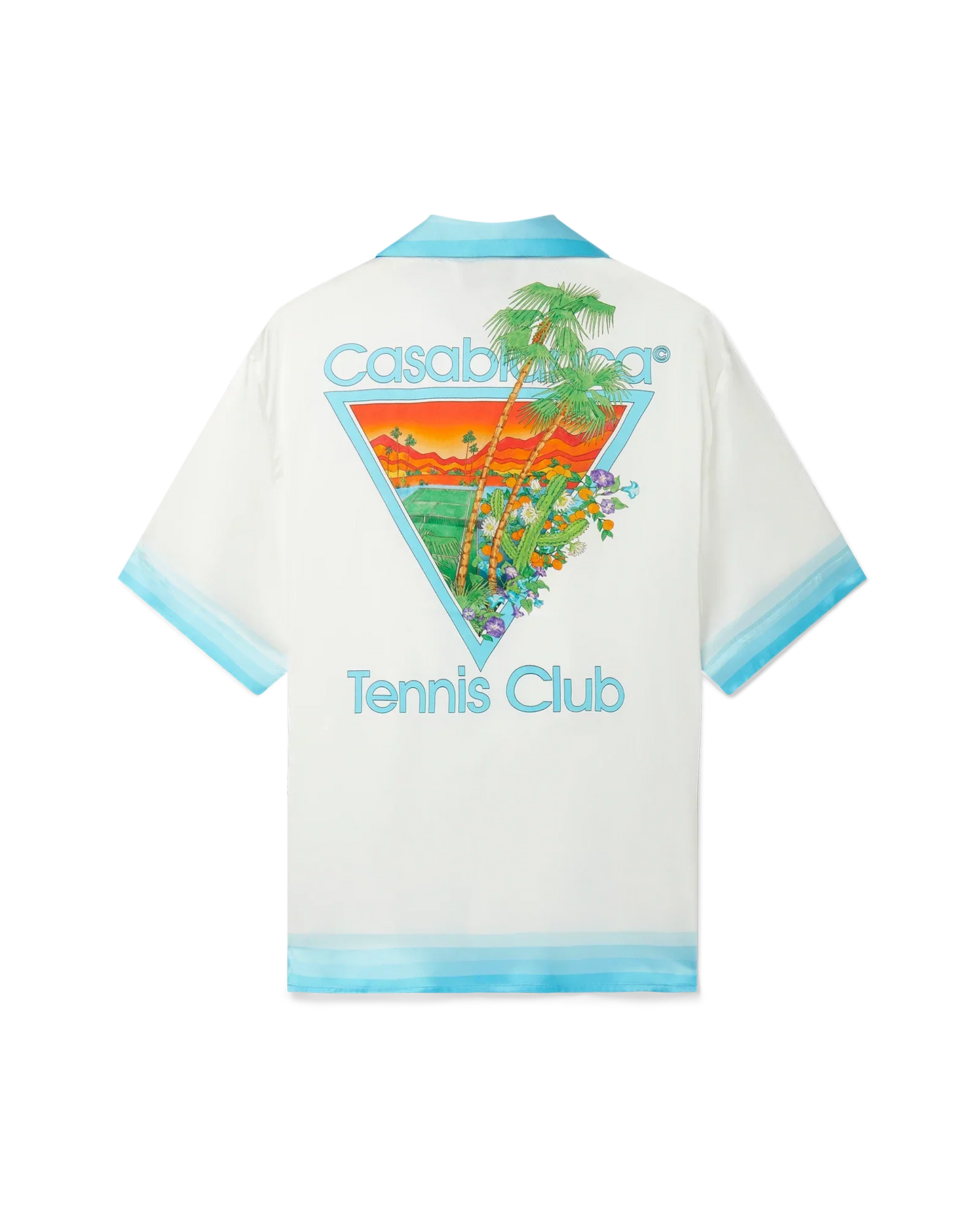 Palm Springs Icon Blue Cuban Collar Silk Shirt