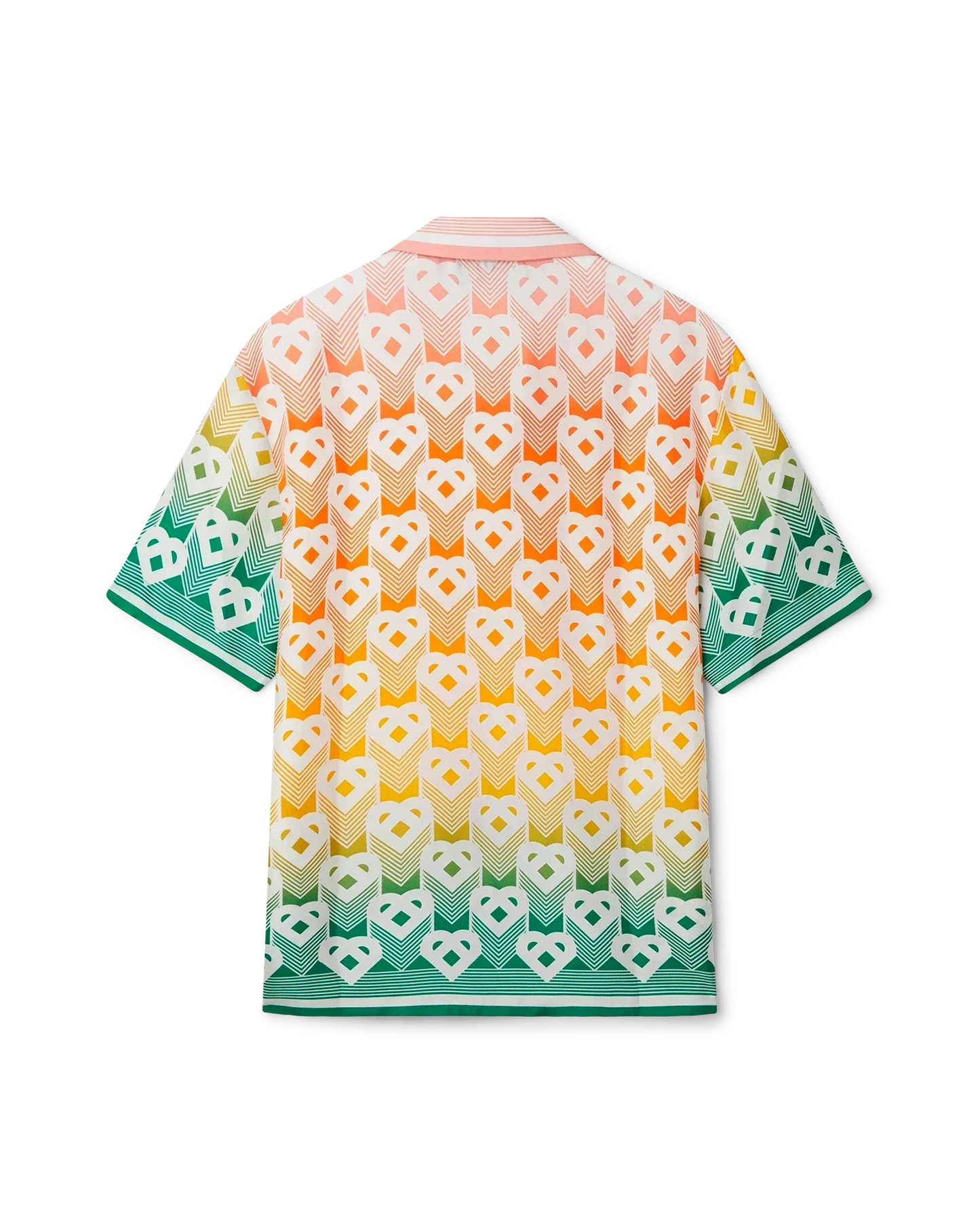 Gradient Heart Monogram Silk Shirt