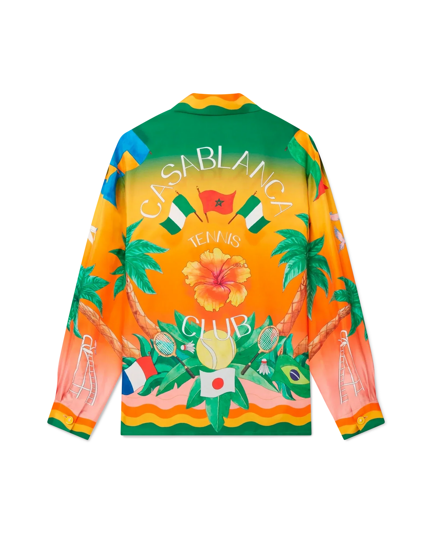 Tennis Club En Fleur Silk Shirt