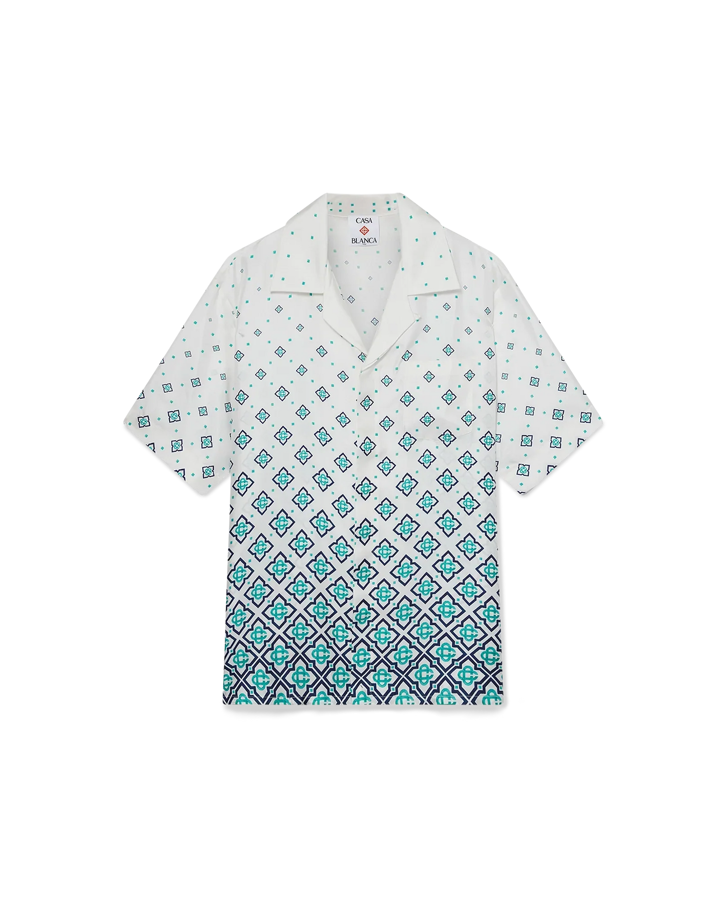 Gradient Monogram Short Sleeve Silk Shirt