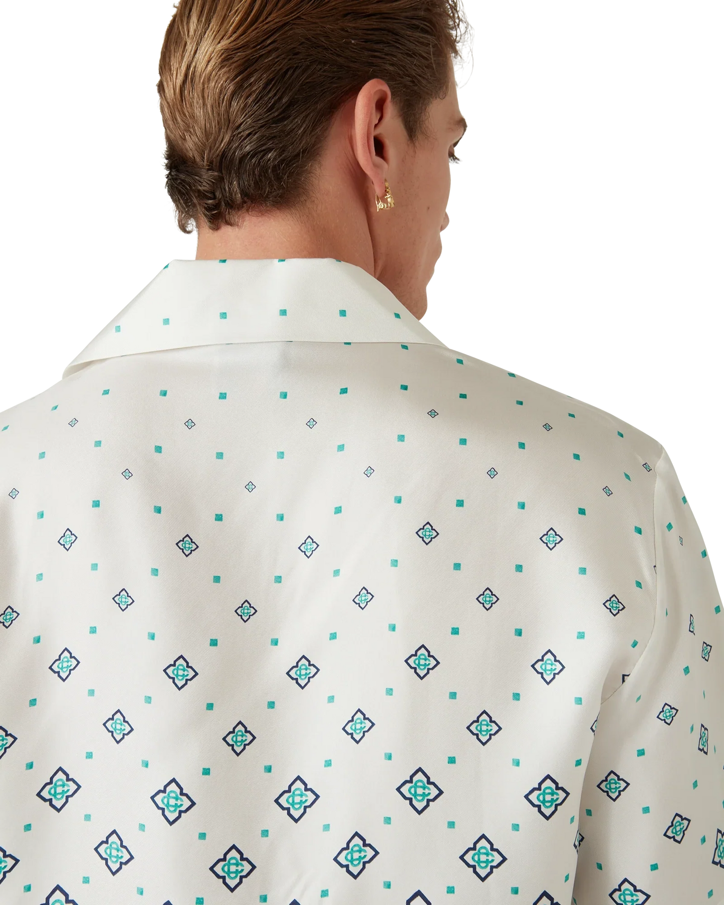 Gradient Monogram Short Sleeve Silk Shirt