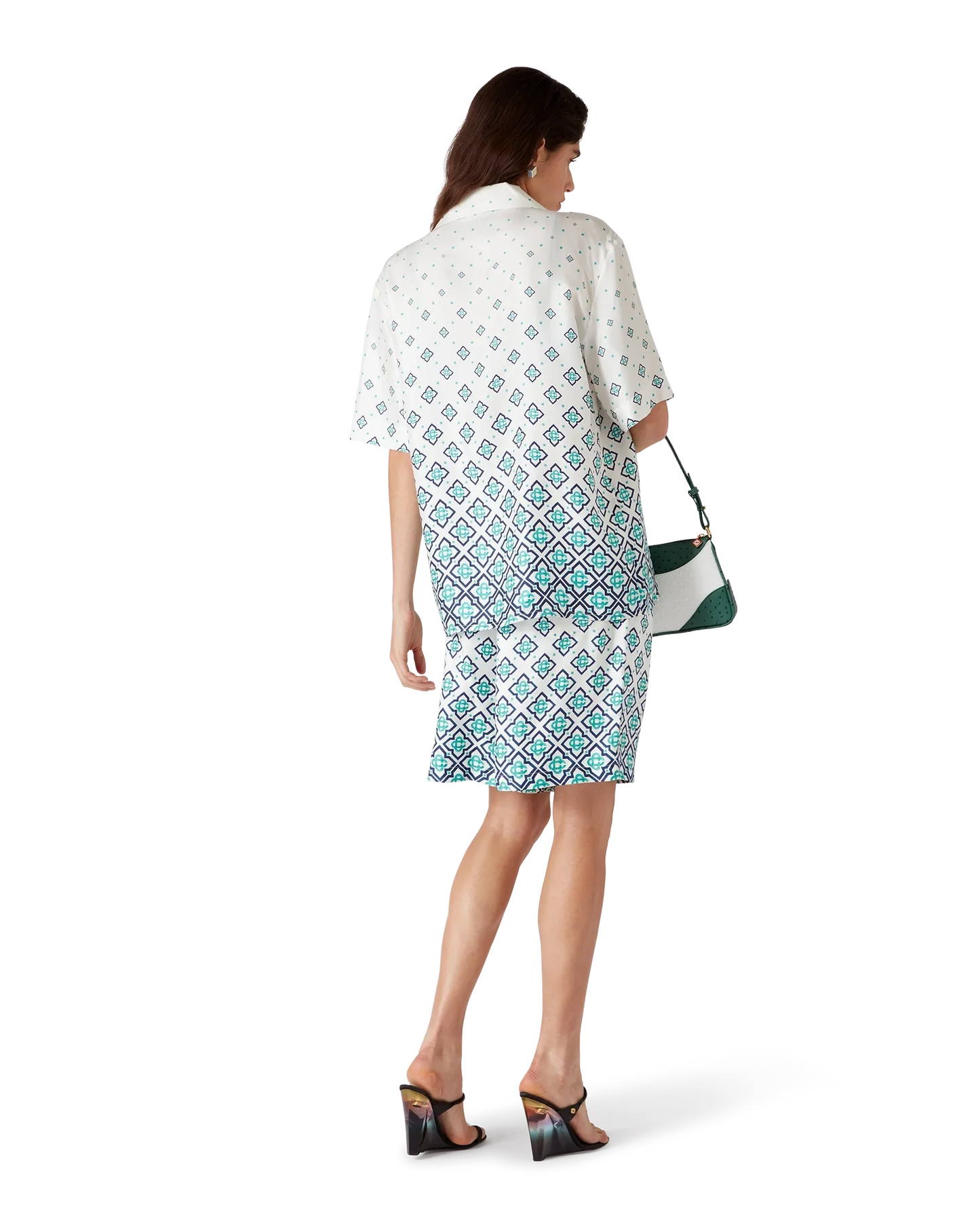 Gradient Monogram Short Sleeve Silk Shirt