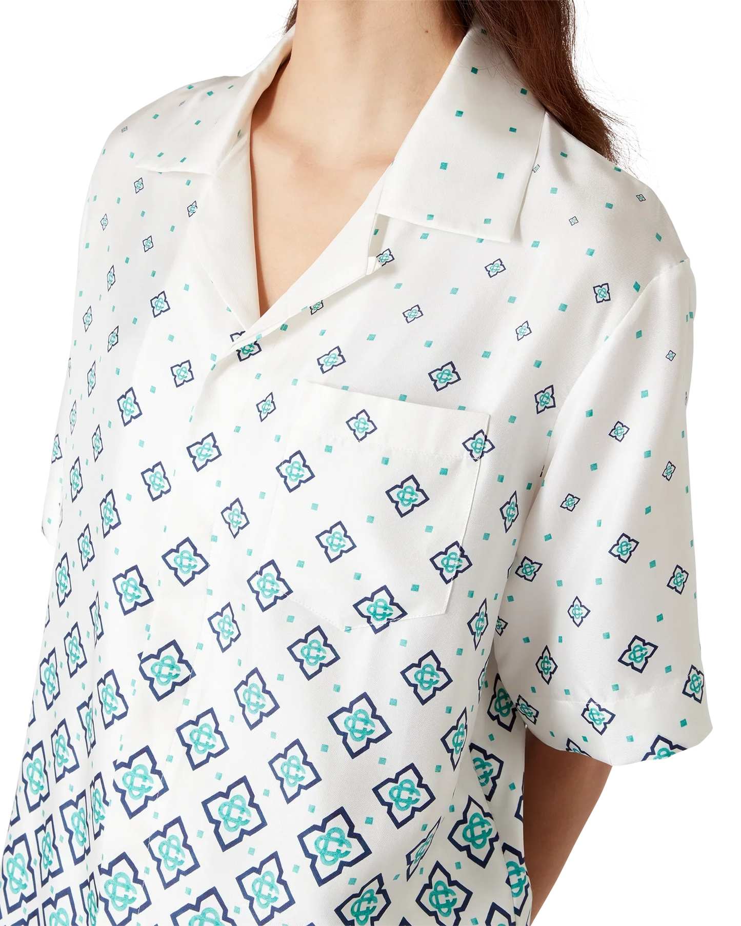 Gradient Monogram Short Sleeve Silk Shirt