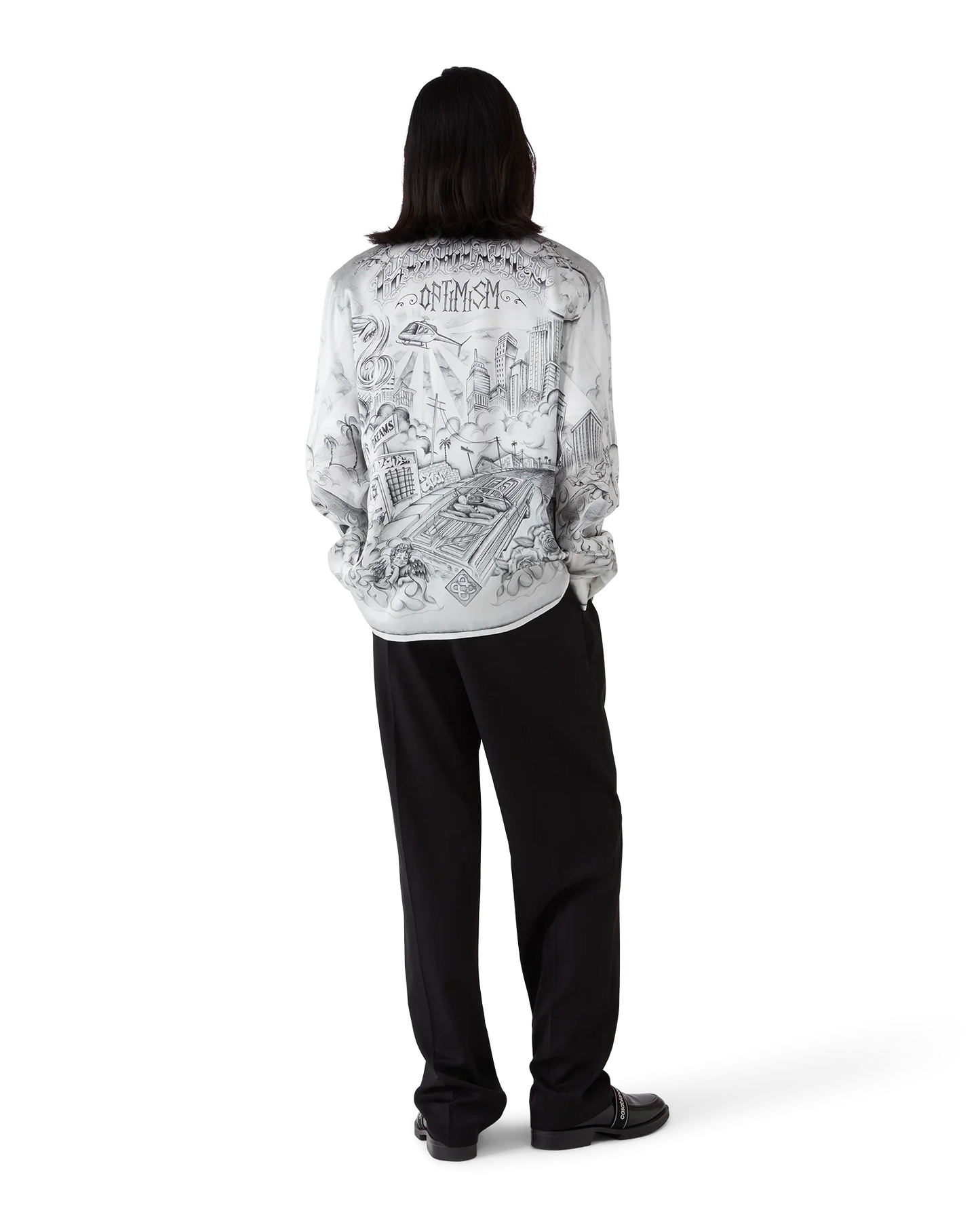 Tattoo Long Sleeve Silk Shirt
