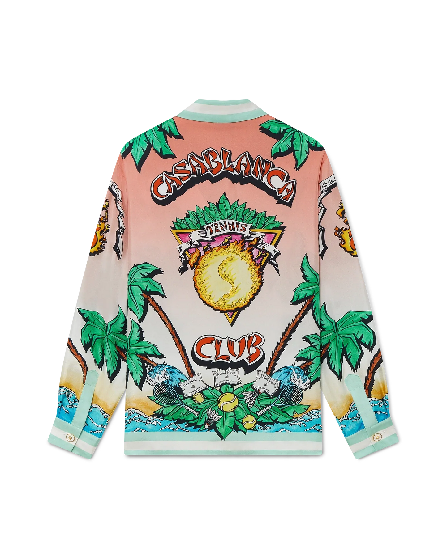 Tennis Club Long Sleeve Silk Shirt