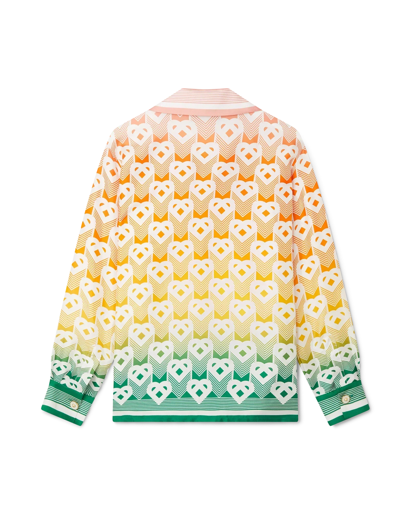 Gradient Heart Monogram Silk Shirt