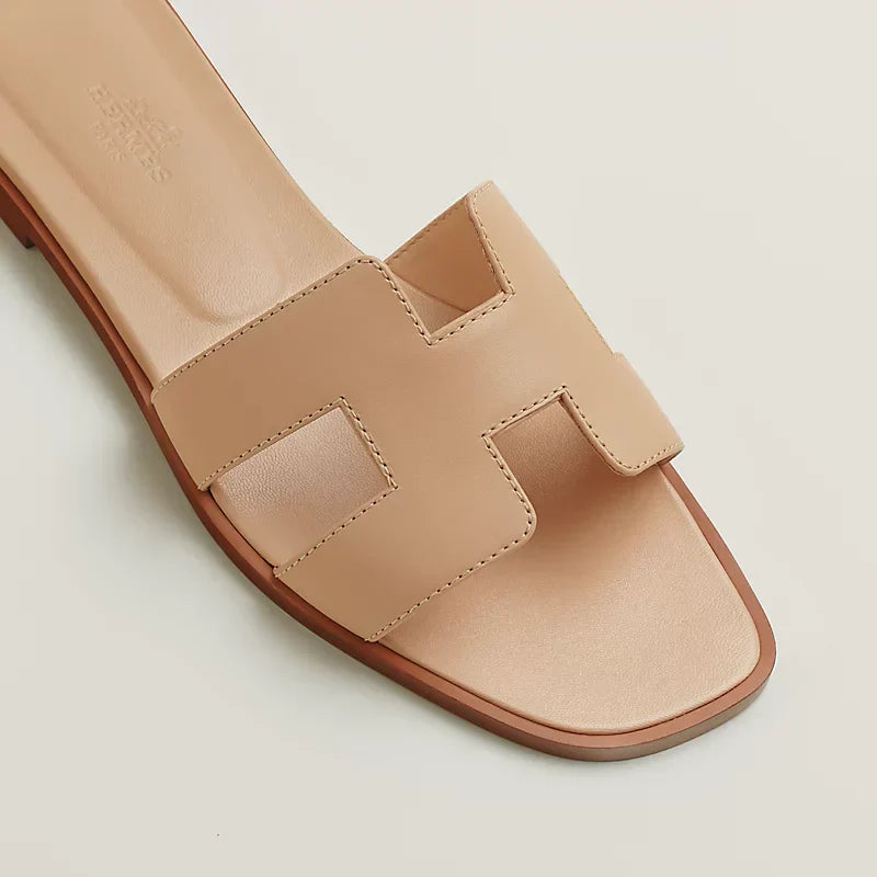 Hermes - Claquettes Beige Natura