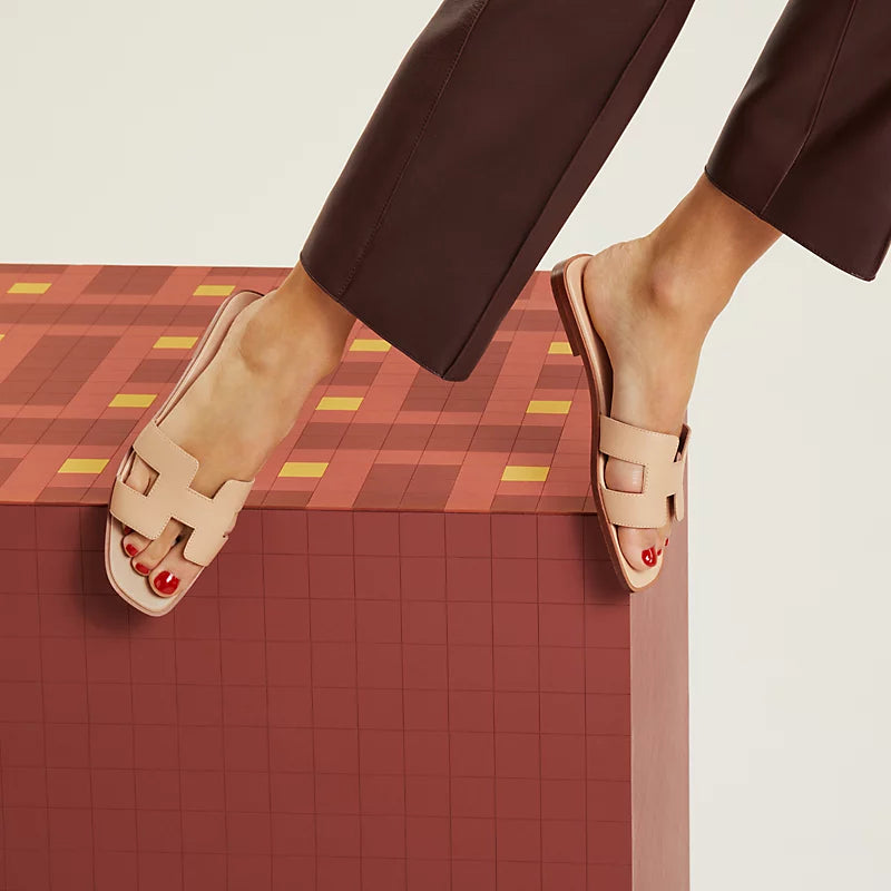 Hermes - Claquettes Beige Natura