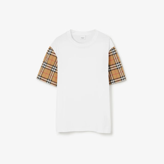 Burberry - T-shirt en coton à manches Check
