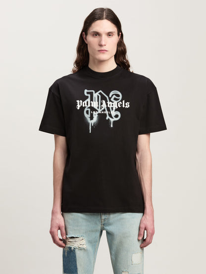 Palm Angels - T-shirt Monogram Spray City Los Angels Noir