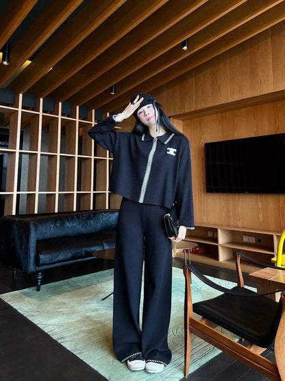 Celine - Ensemble Veste & Pangalon logo Celine sur la poitrine Noir