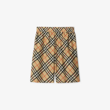Burberry - Short en soie Check Sable