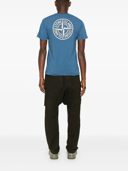 Stone Island - T-shirt logo Bleu
