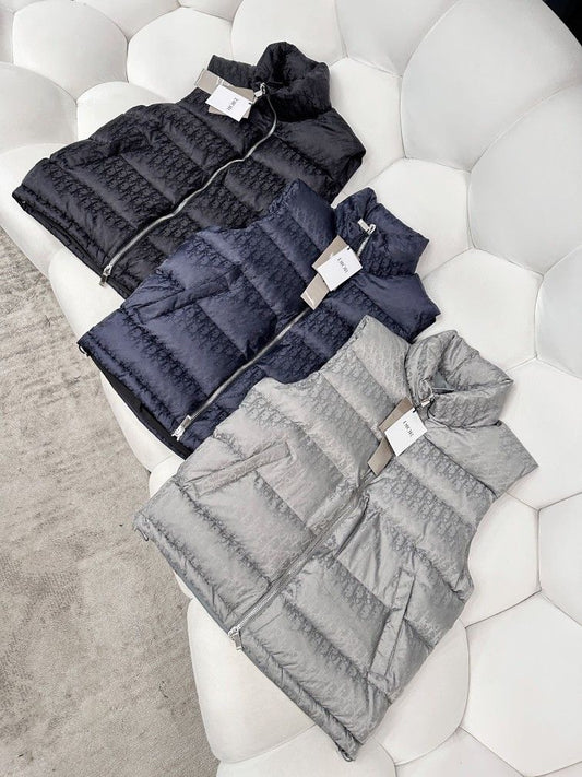 Dior - Veste sans manche monogramme Noir/Bleu Marine/Gris