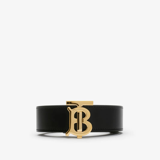 Burberry - Ceinture TB réversible en cuir Noir/Hâle/Doré