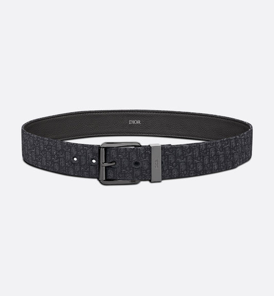 Dior - Toile jacquard micro Dior Oblique Noir 35 mm